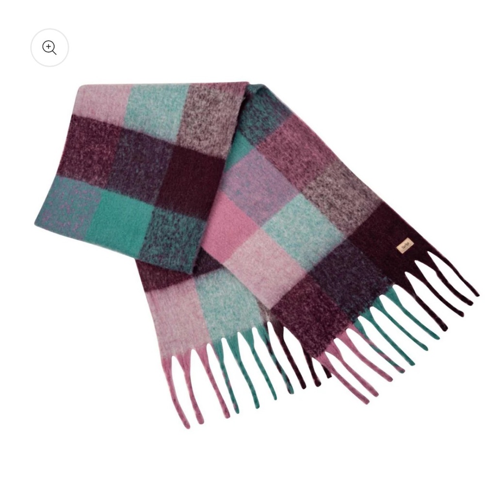 Sprigs Oversized Check Fringe Scarf - NWT - OS